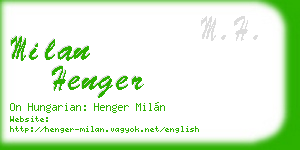 milan henger business card